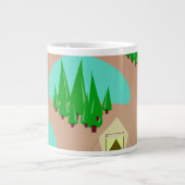 Come Go Camping Retro Style Pattern Jumbo-Tasse (Vorderseite)