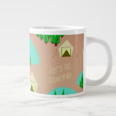 Come Go Camping Retro Style Pattern Jumbo-Tasse (Rechts)