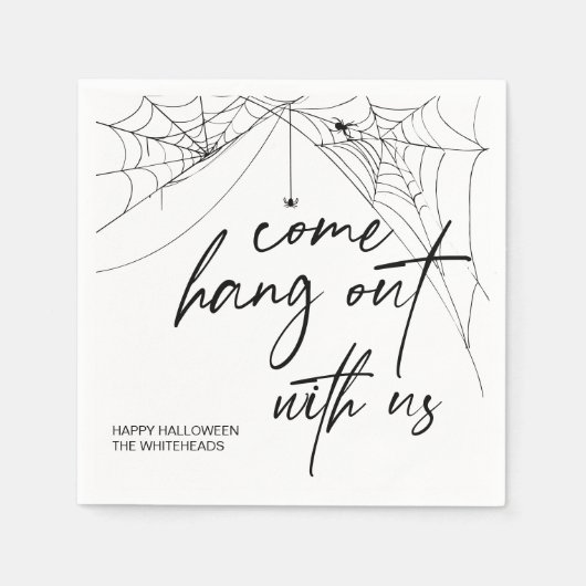 Come Hang mit uns Halloween-Party Napkins Serviette (Vorderseite)
