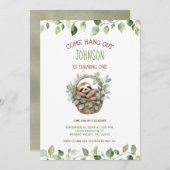 Come Hang Out Sloth Party Birthday Einladung (Vorne/Hinten)