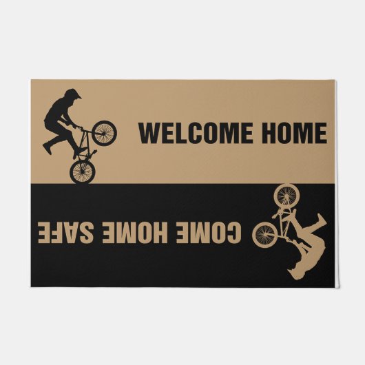 Come Home Safe Welcome Home Biking Fußmatte (Vorderseite)