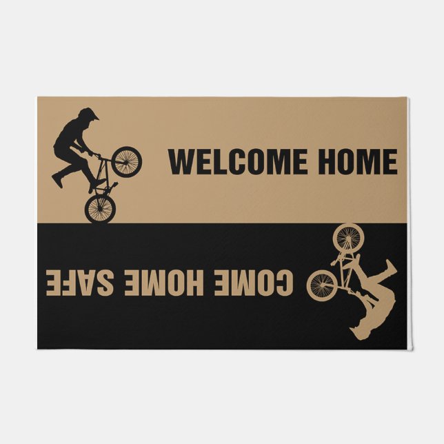 Come Home Safe Welcome Home Biking Fußmatte (Vorderseite)