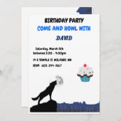 Come & "HOWL" Wolf Einladung zum Geburtstag (Vorne/Hinten)