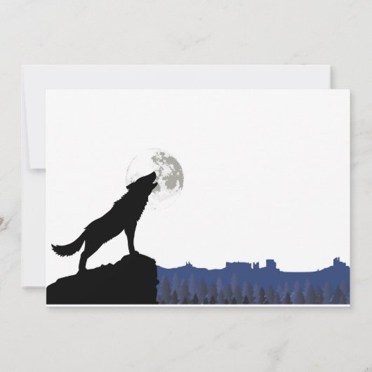 Come & "HOWL" Wolf Einladung zum Geburtstag (Rückseite)