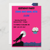 Come & "HOWL" Wolf Einladung zum Geburtstag (Vorne/Hinten)