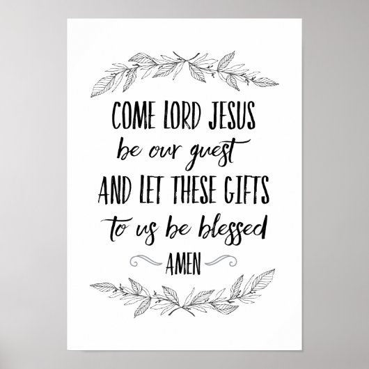 Come Lord Jesus Be Our Guest Prayer Wall Art Poster (Vorne)