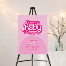 Come On Baby Let's Go Party pink Baby Shower