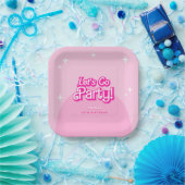 Come On Baby Let's Go Party pink Birthday Pappteller (Party)