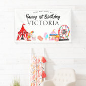 Come One All Carnival Circus Show Kids Birthday Banner (Insitu)