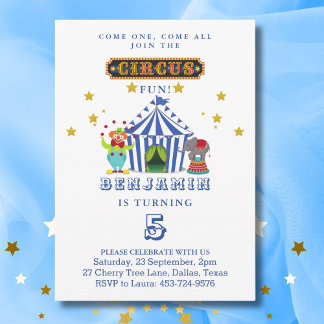 Come one Come All Big Top Circus Geburtstagsparty Einladung