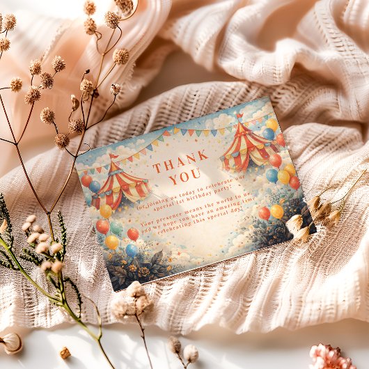 Come One Come All Circus Birthday Dankeskarte