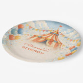 Come One Come All Circus Birthday Pappteller (Schrägansicht)
