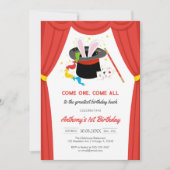 Come One Come All Circus Boy Birthday Invitation Einladung (Vorderseite)