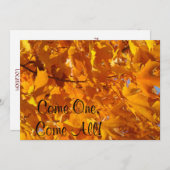 Come One kommen alle Einladungen Herbst Blätter Go (Vorne/Hinten)