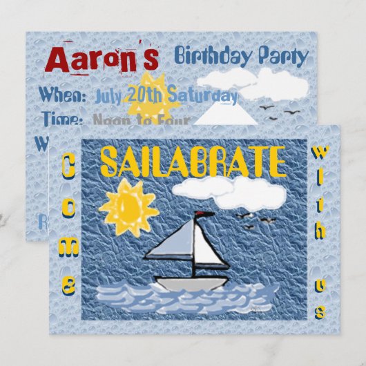 Come Sailabrate - Einladung zum Geburtstag (Vorne/Hinten)