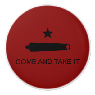 Come & Take It! Texas State battle Flag Keramikknauf