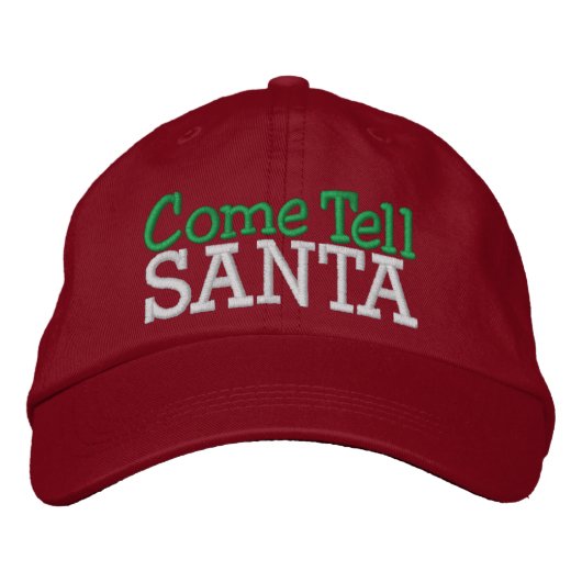 Come Tell SANTA ... ; ) Cap by SRF Bestickte Baseballkappe (Vorderseite)