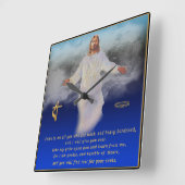 Come to me all ye who are weary square wall clock quadratische wanduhr (Winkel)
