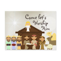 Come Worship Ihm Weihnachts-Postkarte