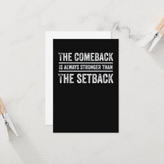 Comeback wird immer stärker karte (Vorderseite/Rückseite Beispiel)