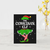 Comedian Elf Christmas Family Girls Women Elf Squa Karte (Gelbe Blume)