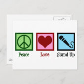 Comedian Peace Liebe Stand Up Comedy Club Postkarte (Vorne/Hinten)