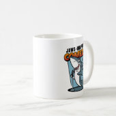 Comedianischer Hai auf dem Damm fällt Comedy Club Kaffeetasse (VorderseiteRechts)