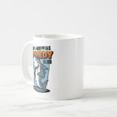 Comedianischer Hai auf dem Damm fällt Comedy Club Kaffeetasse (Vorderseite Links)