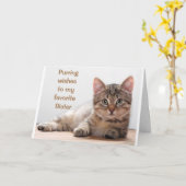 *COMEDIC CAT* FÜR DEN GEBURTSTAG MEINER SCHWESTER* KARTE (Gelbe Blume)