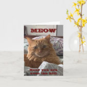 COMEDIC CAT SAGT GLÜCKLICH ÜBER DEM HÜGEL UM 40 KARTE (Gelbe Blume)