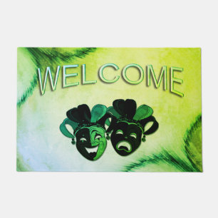 Comedy and Tragedy Theater Design Green Fußmatte