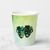 Comedy and Tragedy Theater Design Green Pappbecher (Vorderseite)