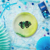 Comedy and Tragedy Theater Design Green Pappteller (Party)