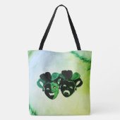 Comedy and Tragedy Theater Design Green Tasche (Rückseite)