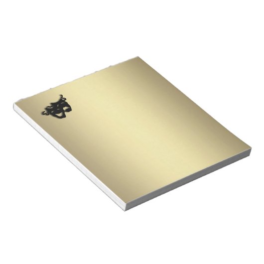 Comedy and Tragedy Theater Gold Notizblock (angewinkelt)