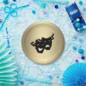 Comedy and Tragedy Theater Gold Pappteller (Party)
