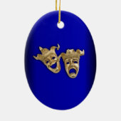 Comedy and Tragedy Theater Masken Cobalt Keramikornament (Hinten)