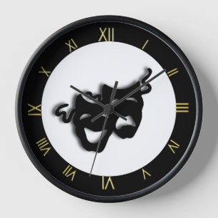 Comedy and Tragedy Theater Wall Clock Wanduhr