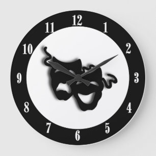 Comedy and Tragedy Unique Theatre Große Wanduhr