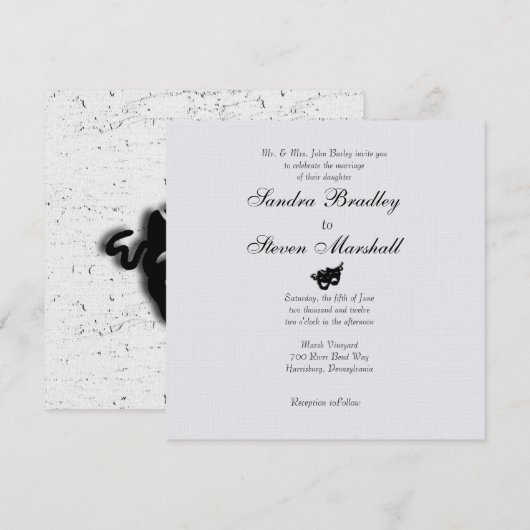 Comedy and Tragedy Wedding Einladungen (Vorne/Hinten)