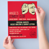Comedy Mask, Comedian, Comedy Club Werbung Flyer (Hand)