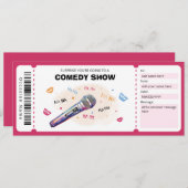 Comedy Show Geschenkgutschein, Stand Up Comedy Tic Einladung (Vorne/Hinten)