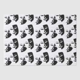 Comedy Tragedy Black and White Theater Mask Tissu Seidenpapier