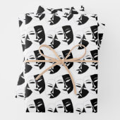 Comedy Tragedy Black and White Theater Mask Wrapp Geschenkpapier Set (Beispiel)