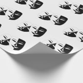 Comedy Tragedy Black and White Theater Mask Wrappi Geschenkpapier (Ecke)