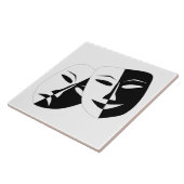 Comedy Tragedy Black and White Theater Maske Fliese (Seite)