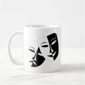 Comedy Tragedy Black and White Theater Maske Kaffeetasse (Links)