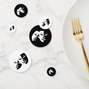 Comedy Tragedy Black and White Theater Maske Konfetti