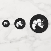 Comedy Tragedy Black and White Theater Maske Konfetti (Vorderseiten)