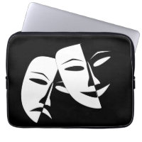 Comedy Tragedy Black and White Theater Maske